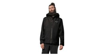 Chaqueta impermeable salewa ortles gore tex 3l negra para hombre