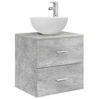 vanidad con lavabo de pared gris hormigon 495 x 41 x 645 cm vidaxl
