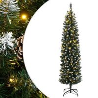arbol de navidad artificial estrecho con 300 leds 210 cm vidaxl