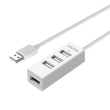 Hub Unitek 4 puertos USB 2.0 480 Mbit/s modelo Y-2146 blanco compacto