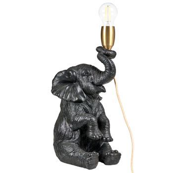 Lámpara De Mesa Con Temática Animal Lámpara De Noche Con Forma De Elefante Lámpara De Lectura Para Dormitorio Negra Fortuna