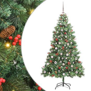 Árbol De Navidad Artificial 300 Led Blanco Cálido Pvc Y Metal Vidaxl