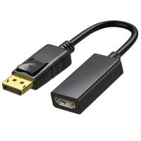 adaptador displayport a hdmi negro macho-hembra 1080p plug-and-play 15 cm universal