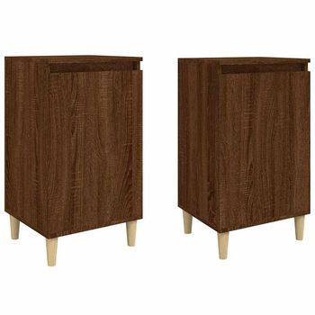 Mesitas De Noche 2 Uds Madera Color Roble Marrón 40x35x70 Cm Vidaxl