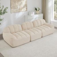 sofa modular 3 plazas diseno boneless espuma alta densidad 32d asiento profundo tejido suave beige blanco