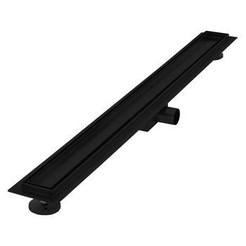 Canal De Ducha 90cm 2en1, Alicatable, Acero Inoxidable, Negro Luxebath