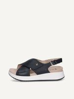caprice sandal blue made of leather without heel size 40