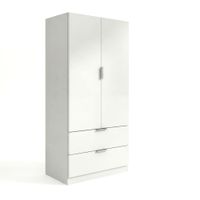 armario de 2 puertas y 2 cajones 815x180 cm melamina blanco
