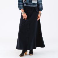 lollys laundry eden pinstriped woven maxi skirt - m