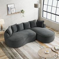 sofa esquina modular sin estructura cloud felpa con asiento profundo y chaise longue extra grande con cojines gris para salon