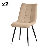 2x sillas de comedor marron acolchado tapizado suave con respaldo