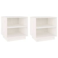 mesitas de noche 2 uds madera maciza de pino blanco 40x34x40 cm vidaxl
