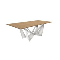 mesa comedor rectangular roble y acero angel cerda 1053 200x95x75