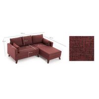 sofa cama rinconera bella derecho 2 rojo burdeos