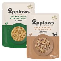 applaws cat natural en caldo 48 x 70 g - pack de prueba - pack mixto de pollo 2 variedades