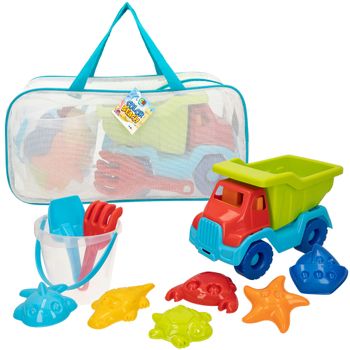 Set de Playa Camión Articulado con Cubo, 30x16x20 Cm, Multicolor