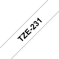 cinta laminada brother texto negro fondo blanco 12mmx8m tze231