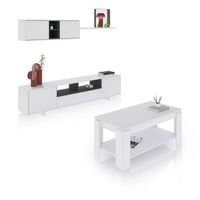 pack salon con mesa de centro kenzo plus v1 blanco brillo - gris antracita 200 x 46 x 41 cm