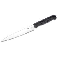 spyderco ste-k04sbk cuchillo utilitario de cocina de hoja dentada spyderedge de acero mbs-26 de 165 cm de largo con mango de polipropileno de color negro