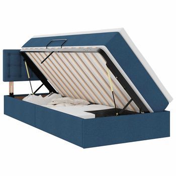 Cama Con Almacenamiento Y Colchón Azul 100 X 200 Cm Terciopelo Vidaxl