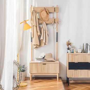 Vestidor en madera y acero marrón