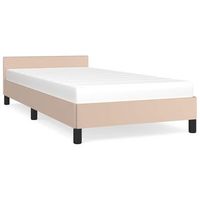 cama individual  cama de adulto  estructura de cama con cabecero sin colchon capuchino 90x200 cm