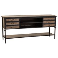 kit aparador de metal marron