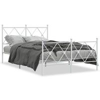 estructura cama sin colchon con estribo metal blanco 120x200 cm vidaxl