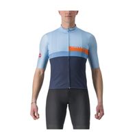 maillot castelli a blocco manga corta azul negro talla m