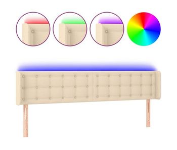 Vidaxl cabecero con led de tela crema 203x16x78/88 cm