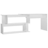 escritorio de esquina contrachapada blanco brillo 200x50x76 cm vidaxl