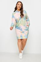 yours vestido sudadera estampado rosa y verde tie dye mujer curvy y tallas grandes yours