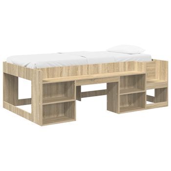 Cama Infantil Con Almacenamiento Roble Sonoma 90 X 200 Cm Vidaxl