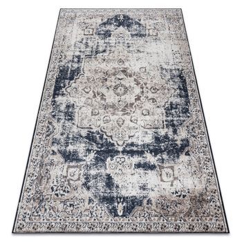 Alfombra Lavable Andre 1090 Ornamento, Vintage Antideslizante - Beige 80x150 Cm