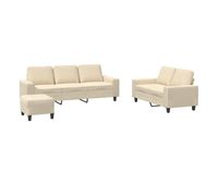 vidaxl juego de sofas 3 piezas tela color crema