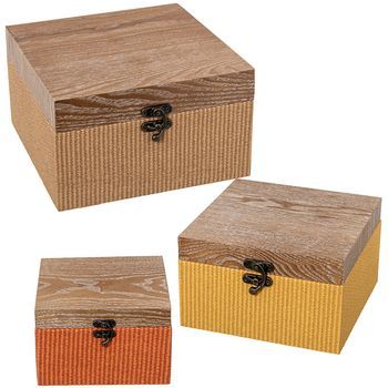 Set 3 Cajas Marron, Naranja Y Amarillo
