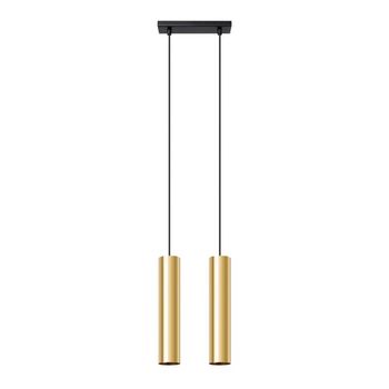 Lámpara colgante vaza dorado pulido, 2 luces