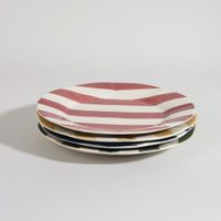set de 4 platos llanos de ceramica multicolor