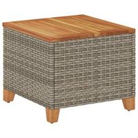 mesa de jardin  mesa de exterior ratan sintetico madera acacia gris 45x45x37 cm