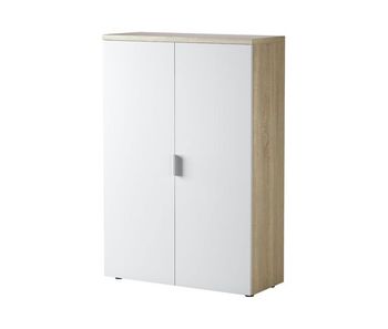 Armário multiuso com 2 portas com efeito madeira