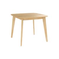 mesa de comedor cuadrada de madera clara 4 personas