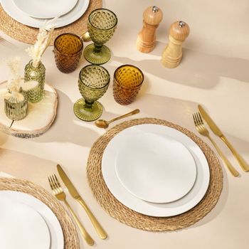 Vaso 22 cl (x6) vidrio prensado amarillo