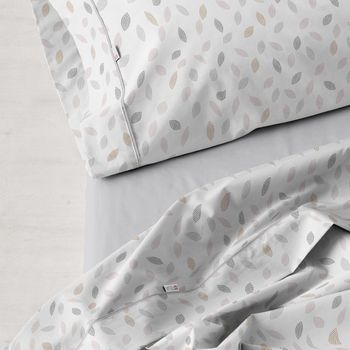 Juego De Sábanas Lucy Color Naranja. Cama De 150 Cm. 3 Piezas