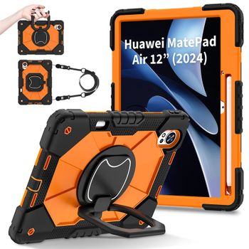 Funda de Silicona para Huawei Matepad Air12 12X 2024, Protección Resistente a Impactos de 360 Grados °   Soporte Giratorio para Correa de Transporte Shell C3