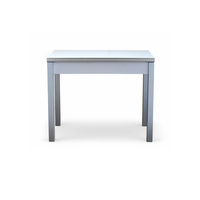 mesa de cocina extensible chloe hecha a mano con base de cristal blanco optico y melamina gsmesas 100164x60x75cm