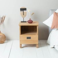mesita de noche de madera de teca maciza