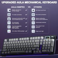 teclado mecanico inalambrico aula s98pro junta de tres modos teclado rgb para juegos esports de intercambio en caliente con tft y perilla multifuncion