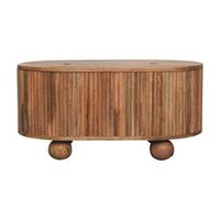 mesa de centro de madera maciza muebles artesanales tapa de bola de soba color castano