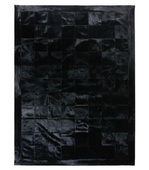 Alfombra de piel Patchwork Negro a Medida