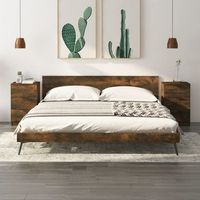 mesitas de noche 2 uds - dormitorio - madera contrachapada - roble ahumado 40x36x65cm